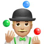 man juggling: medium-light skin tone for Apple platform