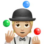 person juggling: medium-light skin tone per la piattaforma Apple