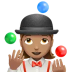 woman juggling: medium skin tone til Apple platform