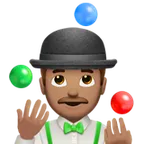 man juggling: medium skin tone per la piattaforma Apple
