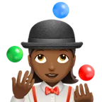 Apple platformu için woman juggling: medium-dark skin tone