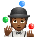 person juggling: medium-dark skin tone สำหรับแพลตฟอร์ม Apple