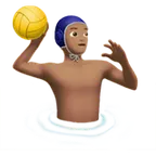 man playing water polo: medium skin tone for Apple-plattformen