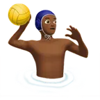 man playing water polo: medium-dark skin tone สำหรับแพลตฟอร์ม Apple