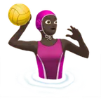 woman playing water polo: dark skin tone για την πλατφόρμα Apple