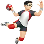man playing handball: light skin tone til Apple platform