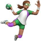 Apple প্ল্যাটফর্মে জন্য woman playing handball: medium skin tone