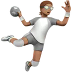 person playing handball: medium skin tone für Apple Plattform