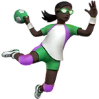 woman playing handball: dark skin tone for Apple platform