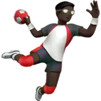 man playing handball: dark skin tone for Apple platform