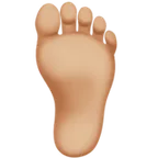 foot: medium-light skin tone per la piattaforma Apple
