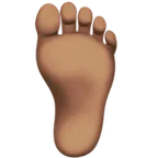 foot: medium skin tone สำหรับแพลตฟอร์ม Apple