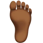 foot: medium-dark skin tone สำหรับแพลตฟอร์ม Apple