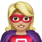 woman superhero: medium-light skin tone untuk platform Apple