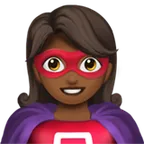 woman superhero: medium-dark skin tone untuk platform Apple