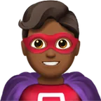 man superhero: medium-dark skin tone per la piattaforma Apple