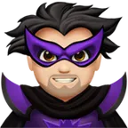 man supervillain: light skin tone for Apple platform