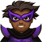 man supervillain: medium-dark skin tone untuk platform Apple
