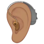 ear with hearing aid: medium skin tone für Apple Plattform