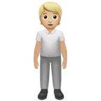 person standing: medium-light skin tone untuk platform Apple