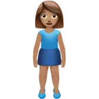Apple platformu için woman standing: medium skin tone