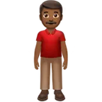 man standing: medium-dark skin tone per la piattaforma Apple
