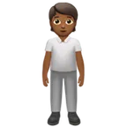 Apple 플랫폼을 위한 person standing: medium-dark skin tone