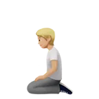 Apple 플랫폼을 위한 person kneeling: medium-light skin tone