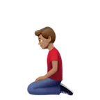 man kneeling: medium skin tone สำหรับแพลตฟอร์ม Apple