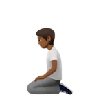 person kneeling: medium-dark skin tone pentru platforma Apple