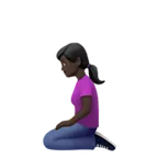 woman kneeling: dark skin tone til Apple platform