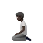 Apple 플랫폼을 위한 person kneeling: dark skin tone