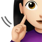 deaf woman: light skin tone для платформы Apple