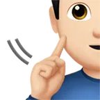 deaf man: light skin tone untuk platform Apple
