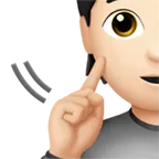 deaf person: light skin tone untuk platform Apple