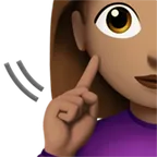 deaf woman: medium skin tone pentru platforma Apple