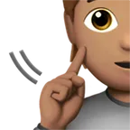deaf person: medium skin tone untuk platform Apple