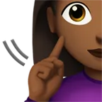 deaf woman: medium-dark skin tone สำหรับแพลตฟอร์ม Apple