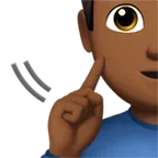 deaf man: medium-dark skin tone untuk platform Apple