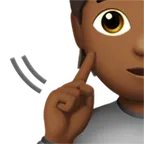deaf person: medium-dark skin tone pentru platforma Apple