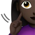 deaf woman: dark skin tone til Apple platform