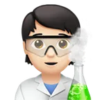 scientist: light skin tone สำหรับแพลตฟอร์ม Apple