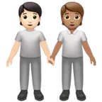 Apple 플랫폼을 위한 people holding hands: light skin tone, medium skin tone