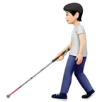 Apple dla platformy person with white cane: light skin tone