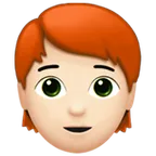 person: light skin tone, red hair untuk platform Apple