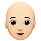 person: light skin tone, bald für Apple Plattform