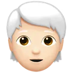 person: light skin tone, white hair untuk platform Apple