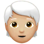 person: medium-light skin tone, white hair สำหรับแพลตฟอร์ม Apple