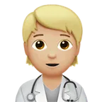 health worker: medium-light skin tone for Apple platform
