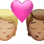 kiss: person, person, medium-light skin tone, medium skin tone для платформи Apple
